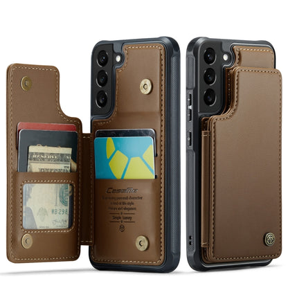 For Samsung Galaxy S21 5G CaseMe C22 Card Slots Holder RFID Anti-theft Phone Case(Brown) - Galaxy S21 5G Cases by CaseMe | Online Shopping South Africa | PMC Jewellery | Buy Now Pay Later Mobicred