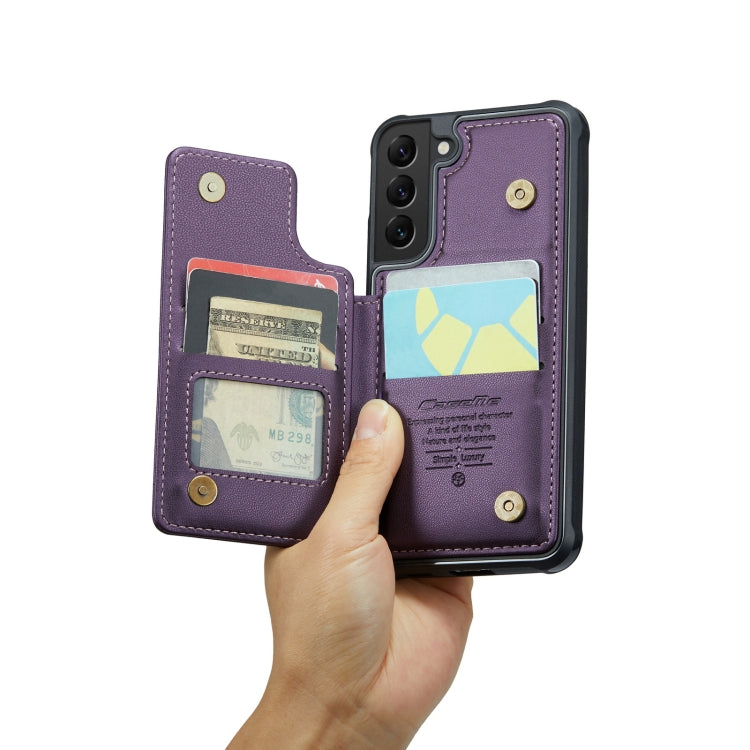 For Samsung Galaxy S21 5G CaseMe C22 Card Slots Holder RFID Anti-theft Phone Case(Purple) - Galaxy S21 5G Cases by CaseMe | Online Shopping South Africa | PMC Jewellery | Buy Now Pay Later Mobicred