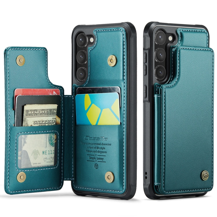 For Samsung Galaxy S23 5G CaseMe C22 Card Slots Holder RFID Anti-theft Phone Case(Blue Green) - Galaxy S23 5G Cases by CaseMe | Online Shopping South Africa | PMC Jewellery | Buy Now Pay Later Mobicred