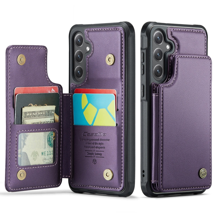 For Samsung Galaxy S23 FE 5G CaseMe C22 Card Slots Holder RFID Anti-theft Phone Case(Purple) - Galaxy S23 FE 5G Cases by CaseMe | Online Shopping South Africa | PMC Jewellery | Buy Now Pay Later Mobicred