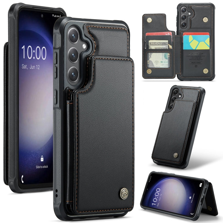 For Samsung Galaxy S23 FE 5G CaseMe C22 Card Slots Holder RFID Anti-theft Phone Case(Black) - Galaxy S23 FE 5G Cases by CaseMe | Online Shopping South Africa | PMC Jewellery | Buy Now Pay Later Mobicred