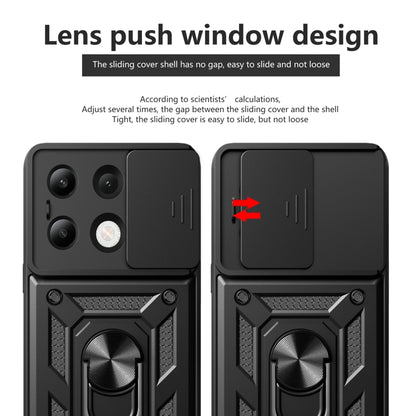 For Xiaomi Redmi Note 13 4G Global Sliding Camera Cover Design TPU Hybrid PC Phone Case(Black) - Note 13 Cases by PMC Jewellery | Online Shopping South Africa | PMC Jewellery | Buy Now Pay Later Mobicred