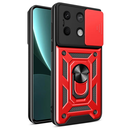 For Xiaomi Redmi Note 13 5G Sliding Camera Cover Design TPU Hybrid PC Phone Case(Red) - Note 13 Cases by PMC Jewellery | Online Shopping South Africa | PMC Jewellery | Buy Now Pay Later Mobicred