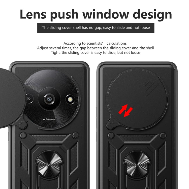 For Xiaomi Redmi A3 Sliding Camera Cover Design TPU Hybrid PC Phone Case(Silver) - Xiaomi Cases by PMC TechLife | Online Shopping South Africa | PMC TechLife | Buy Now Pay Later Mobicred