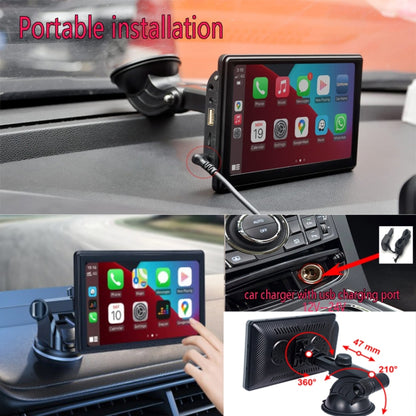 X70-1 Car 7 inch IPS Portable Smart Screen Wireless Screen Projection Carplay Android Auto(Black) - Car Monitor by PMC Jewellery | Online Shopping South Africa | PMC Jewellery | Buy Now Pay Later Mobicred