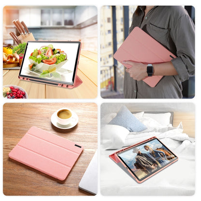 For Samsung Galaxy Tab S9 FE DUX DUCIS Domo Series Magnetic Flip Leather Tablet Case(Pink) - Galaxy Tab S9 FE by DUX DUCIS | Online Shopping South Africa | PMC Jewellery | Buy Now Pay Later Mobicred