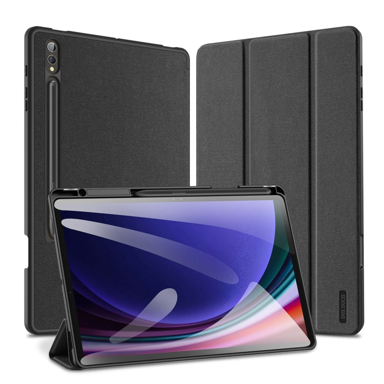 For Samsung Galaxy Tab S10+ DUX DUCIS Domo Series Magnetic Flip Leather Tablet Case(Black) - Other Galaxy Tab PC by DUX DUCIS | Online Shopping South Africa | PMC Jewellery | Buy Now Pay Later Mobicred