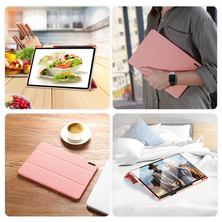 For Samsung Galaxy Tab S10+ DUX DUCIS Domo Series Magnetic Flip Leather Tablet Case(Pink) - Tab S10+ Cases by DUX DUCIS | Online Shopping South Africa | PMC Jewellery | Buy Now Pay Later Mobicred