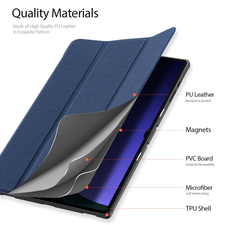 For Samsung Galaxy Tab S10 Ultra DUX DUCIS Domo Series Magnetic Flip Leather Tablet Case(Blue) - free shipping - PMC Jewellery - Order now!