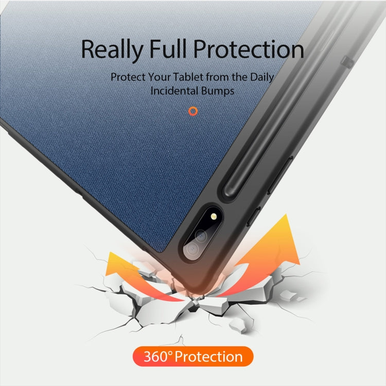 For Samsung Galaxy Tab S10 Ultra DUX DUCIS Domo Series Magnetic Flip Leather Tablet Case(Blue) - free shipping - PMC Jewellery - Order now!