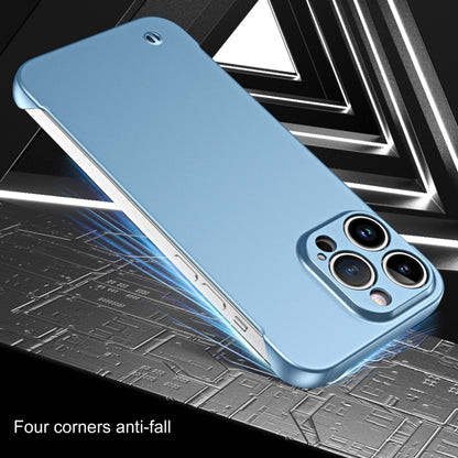 For iPhone 14 Pro Max Frameless Metallic Paint Hybrid PC Phone Case(Sierra Blue) - iPhone 14 Pro Max Cases by PMC Jewellery | Online Shopping South Africa | PMC Jewellery | Buy Now Pay Later Mobicred