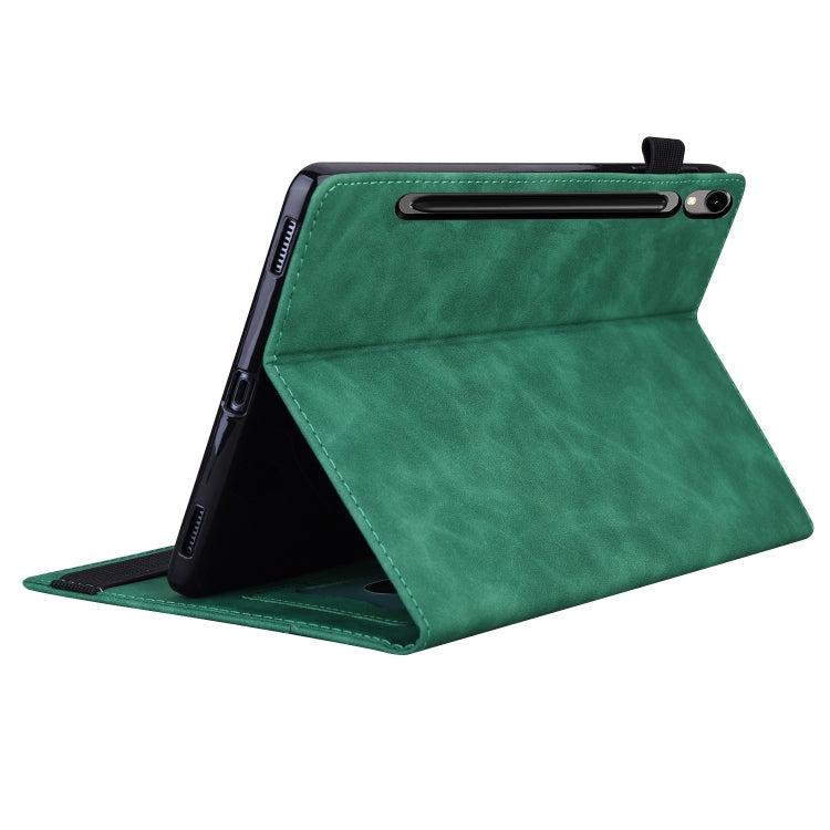 For Samsung Galaxy Tab S9 FE+ Splicing Shockproof Leather Tablet Case(Green) - Galaxy Tab S9 FE+ by PMC Jewellery | Online Shopping South Africa | PMC Jewellery | Buy Now Pay Later Mobicred