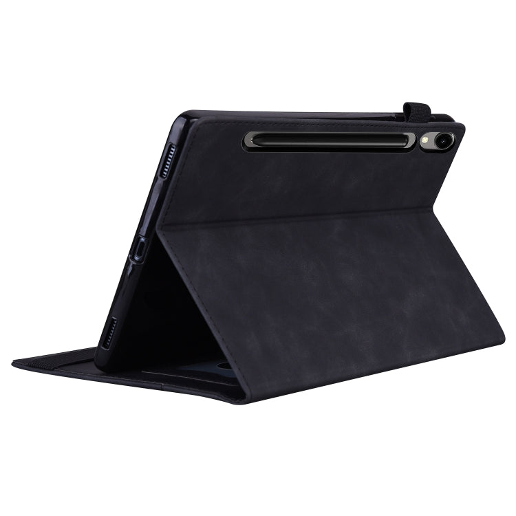 For Samsung Galaxy Tab S9 FE+ Splicing Shockproof Leather Tablet Case(Black) - free shipping - PMC Jewellery - Order now!