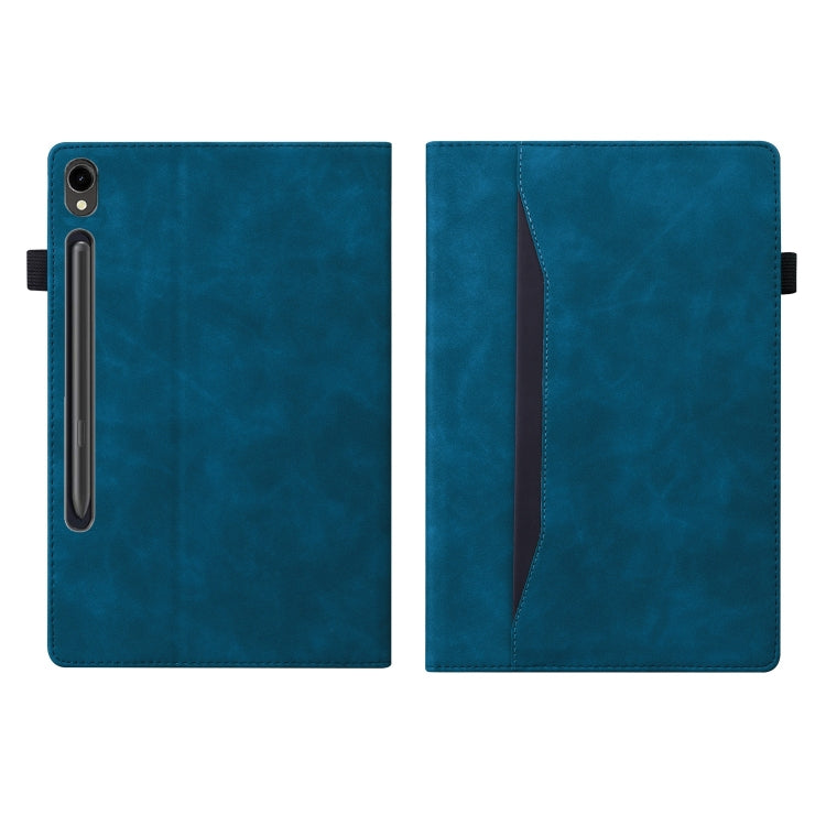 For Samsung Galaxy Tab S9 FE+ Splicing Shockproof Leather Tablet Case(Blue) - Galaxy Tab S9 FE+ by PMC Jewellery | Online Shopping South Africa | PMC Jewellery | Buy Now Pay Later Mobicred