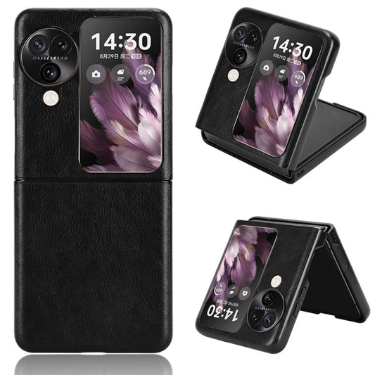 For OPPO Find N3 Flip Litchi Texture Back Cover Phone Case(Black) - Find N3 Flip Cases by PMC Jewellery | Online Shopping South Africa | PMC Jewellery