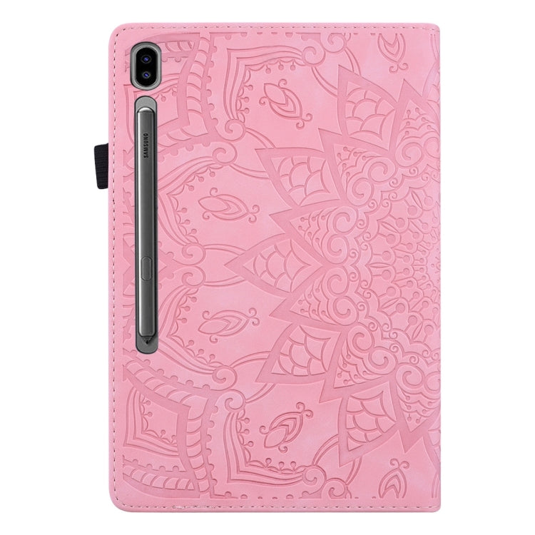 For Samsung Galaxy Tab S9 FE+ Calf Texture Embossed Leather Tablet Case(Pink) - Galaxy Tab S9 FE+ by PMC Jewellery | Online Shopping South Africa | PMC Jewellery | Buy Now Pay Later Mobicred