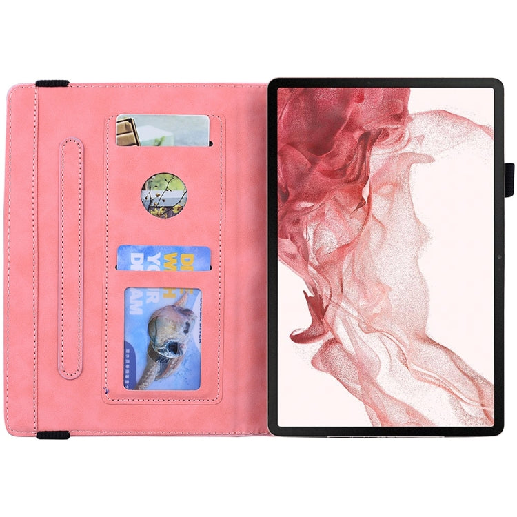 For Samsung Galaxy Tab S9 FE Calf Texture Embossed Leather Tablet Case(Pink) - free shipping - PMC Jewellery - Order now!