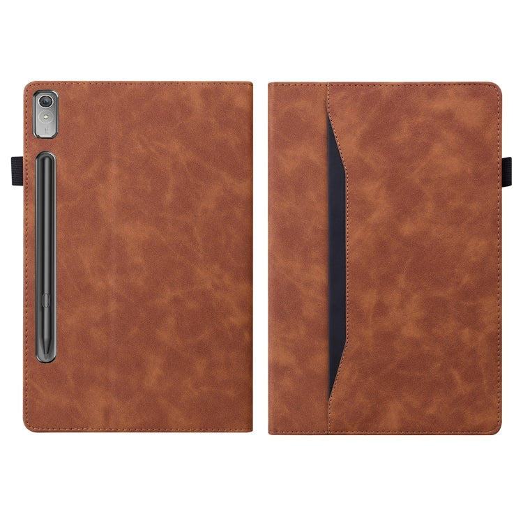 For Lenovo Tab P12 12.7 Splicing Shockproof Leather Tablet Case(Brown) - Lenovo by PMC TechLife | Online Shopping South Africa | PMC TechLife | Buy Now Pay Later Mobicred