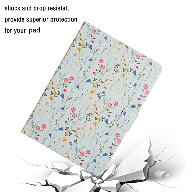 For Samsung Galaxy Tab A9+ Flower Pattern Horizontal Flip PU Tablet Case with Sleep / Wake-up Function(Small Floral) - Galaxy Tab A9 by PMC TechLife | Online Shopping South Africa | PMC TechLife