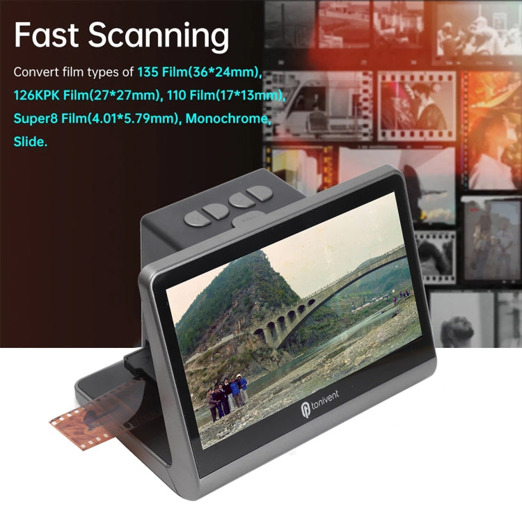 Tonivent TON172 24-48 Mega Pixels 7 inch HD Screen Film Scanner(AU Plug) - Portable Scanner by PMC TechLife | Online Shopping South Africa | PMC TechLife | Buy Now Pay Later Mobicred