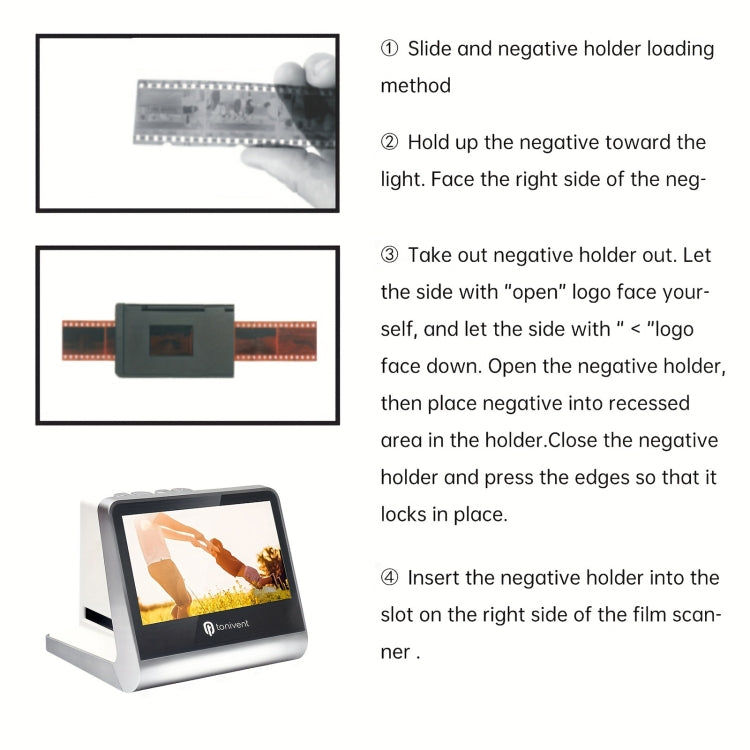 Tonivent TON170 14 Mega Pixels 5 inch HD Screen Film Scanner(UK Plug) - Portable Scanner by PMC TechLife | Online Shopping South Africa | PMC TechLife | Buy Now Pay Later Mobicred