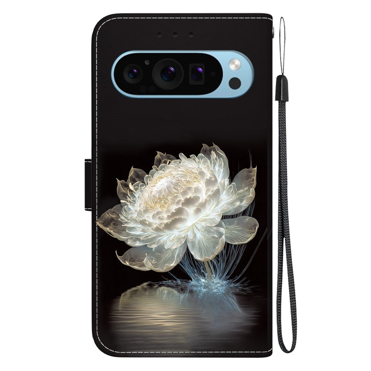 For Google Pixel 9 Pro Crystal Texture Colored Drawing Leather Phone Case(Crystal Peony) - Google Cases by PMC TechLife | Online Shopping South Africa | PMC TechLife | Buy Now Pay Later Mobicred