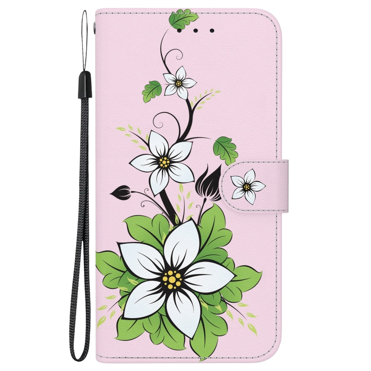 For Google Pixel 9 Pro Crystal Texture Colored Drawing Leather Phone Case(Lily) - Google Cases by PMC TechLife | Online Shopping South Africa | PMC TechLife | Buy Now Pay Later Mobicred