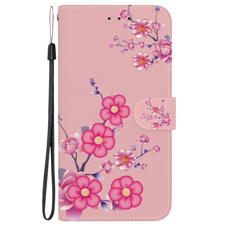 For Google Pixel 9 Pro Crystal Texture Colored Drawing Leather Phone Case(Cherry Blossoms) - Google Cases by PMC Jewellery | Online Shopping South Africa | PMC Jewellery | Buy Now Pay Later Mobicred