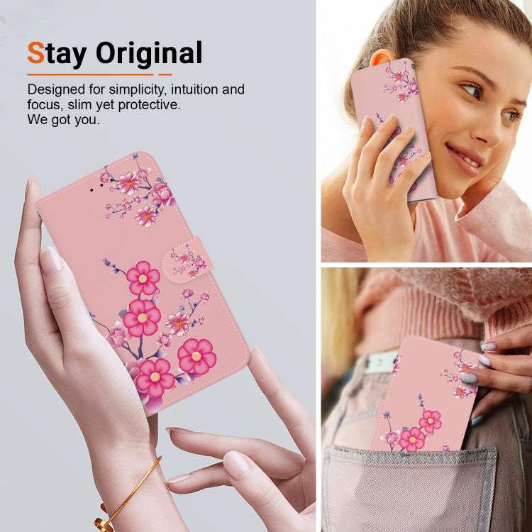 For Google Pixel 9 Pro Crystal Texture Colored Drawing Leather Phone Case(Cherry Blossoms) - Google Cases by PMC TechLife | Online Shopping South Africa | PMC TechLife | Buy Now Pay Later Mobicred