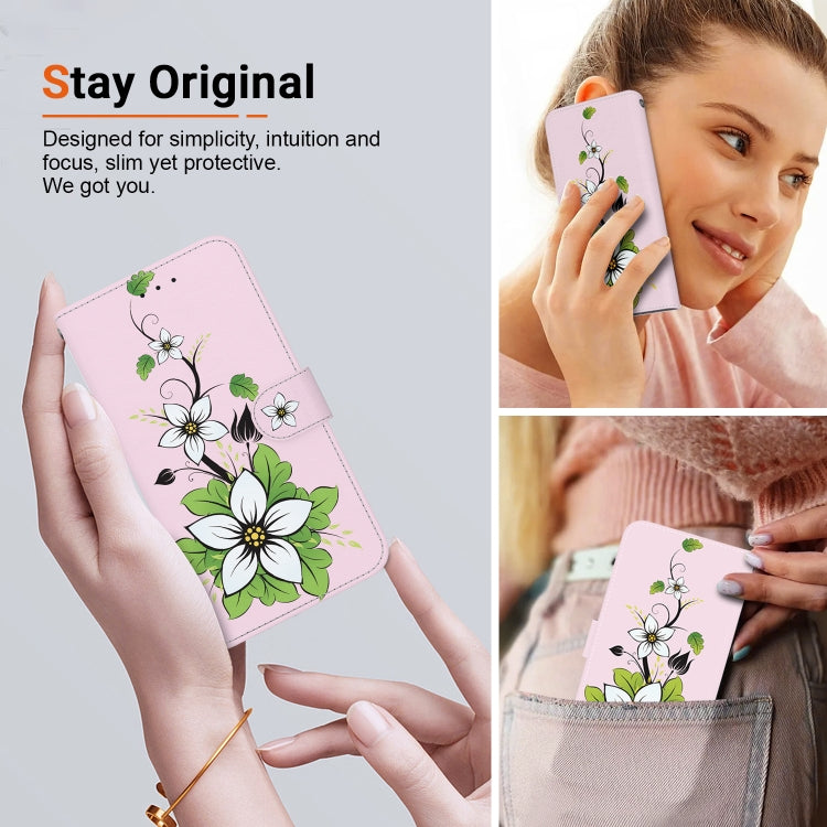 For Google Pixel 9 Crystal Texture Colored Drawing Leather Phone Case(Lily) - Google Cases by PMC Jewellery | Online Shopping South Africa | PMC Jewellery | Buy Now Pay Later Mobicred