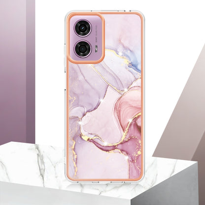 For Motorola Moto G24 4G / G04 4G Electroplating Marble Dual-side IMD Phone Case(Rose Gold 005) - Motorola Cases by PMC Jewellery | Online Shopping South Africa | PMC Jewellery | Buy Now Pay Later Mobicred