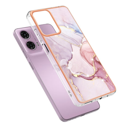 For Motorola Moto G24 4G / G04 4G Electroplating Marble Dual-side IMD Phone Case(Rose Gold 005) - Motorola Cases by PMC Jewellery | Online Shopping South Africa | PMC Jewellery | Buy Now Pay Later Mobicred