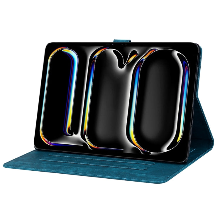 For iPad Pro 11 2024 Cartoon Sakura Cat Embossed Smart Leather Tablet Case(Blue) - iPad Pro 11 2024 Cases by PMC TechLife | Online Shopping South Africa | PMC TechLife | Buy Now Pay Later Mobicred