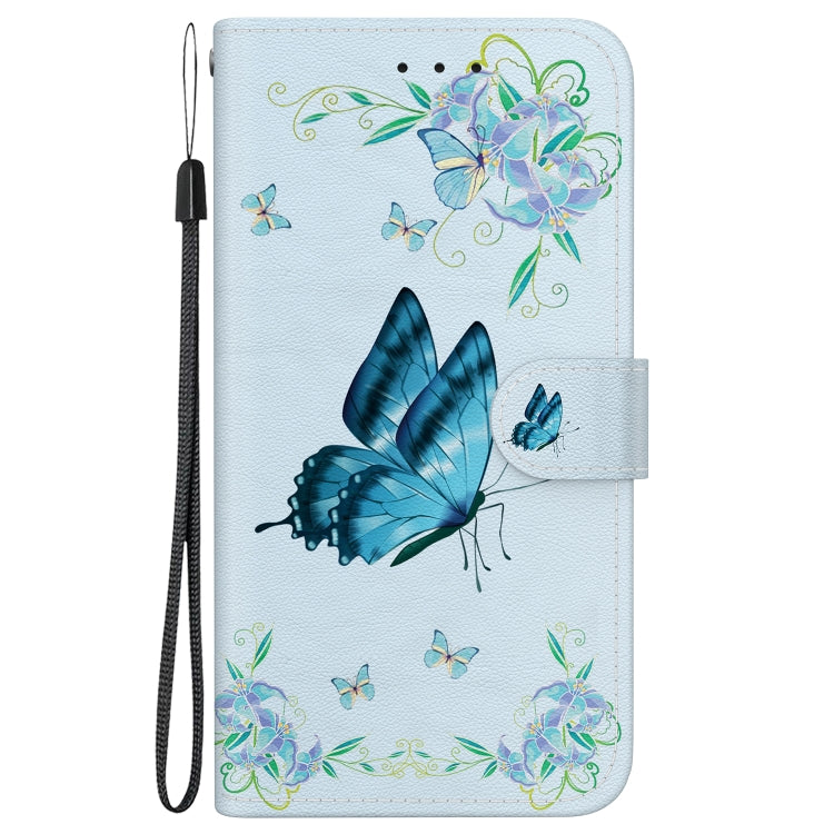 For iPhone 16e Crystal Texture Colored Drawing Leather Phone Case(Blue Pansies) - free shipping - PMC TechLife - Order now!