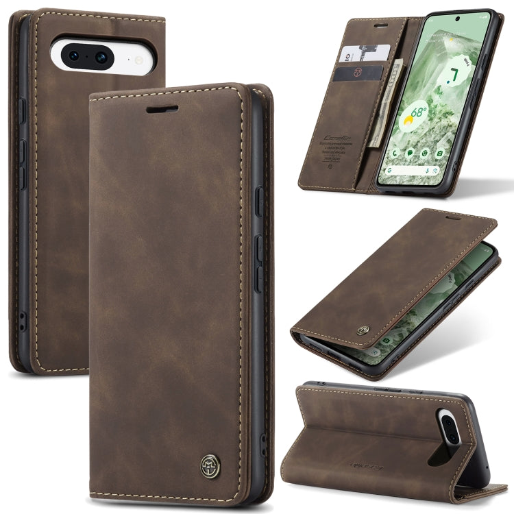 For Google Pixel 8A CaseMe 013 Multifunctional Horizontal Flip Leather Phone Case(Coffee) - Google Cases by CaseMe | Online Shopping South Africa | PMC Jewellery | Buy Now Pay Later Mobicred