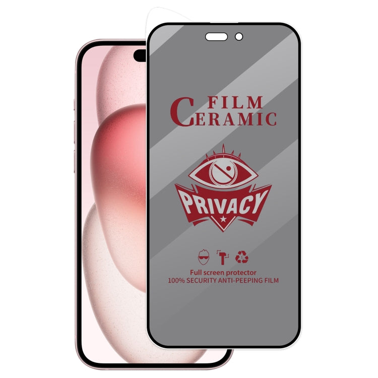 For iPhone 15 Full Coverage HD Privacy Ceramic Film - iPhone 15 Tempered Glass by PMC TechLife | Online Shopping South Africa | PMC TechLife