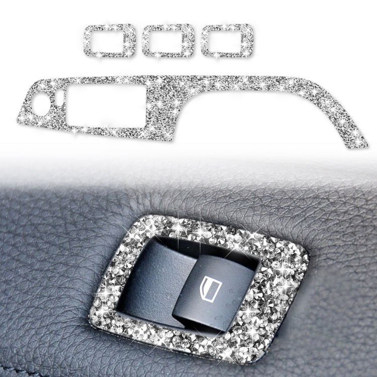 For BMW 3 Series E90 / 320i / 325i 2005-2012 Car Window Lift Panel 37.8cm Diamond Decorative Sticker, Left Drive - Car Interior Mouldings by PMC TechLife | Online Shopping South Africa | PMC TechLife | Buy Now Pay Later Mobicred