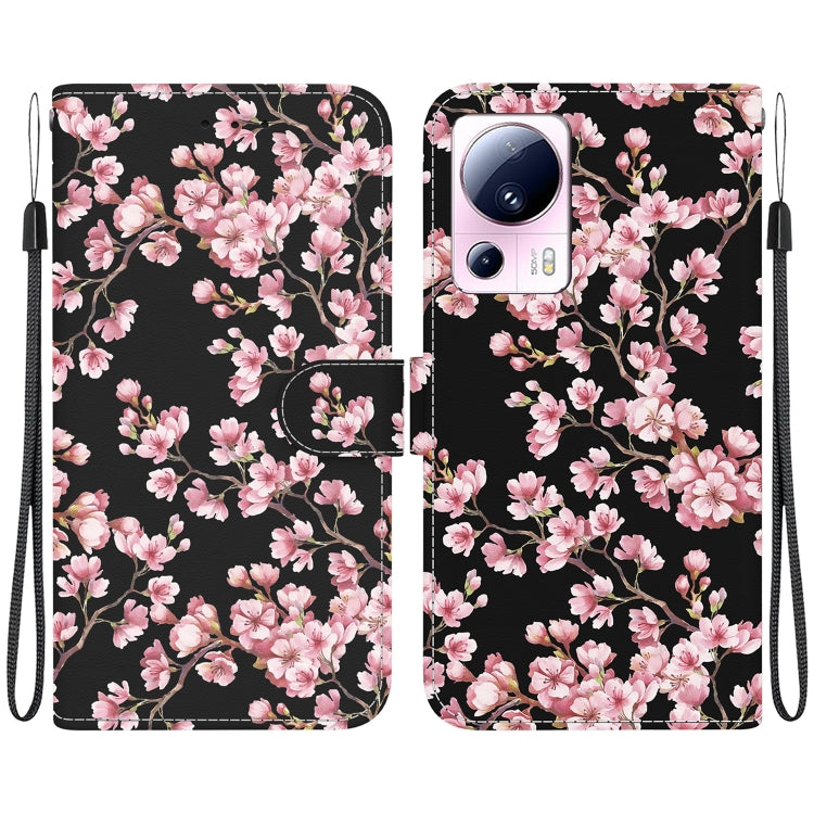 For Xiaomi 13 Lite / Civi 2 Crystal Texture Colored Drawing Leather Phone Case(Plum Bossom) - 13 Lite Cases by PMC TechLife | Online Shopping South Africa | PMC TechLife | Buy Now Pay Later Mobicred