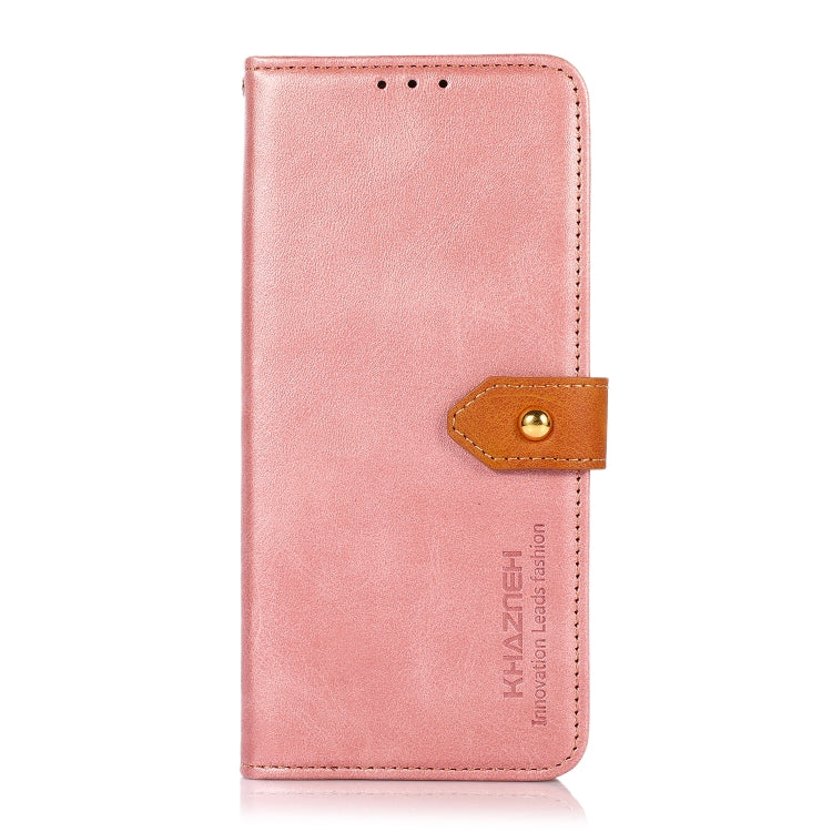 For Google Pixel 9 KHAZNEH Dual-color Cowhide Texture Flip Leather Phone Case(Rose Gold) - Google Cases by PMC Jewellery | Online Shopping South Africa | PMC Jewellery | Buy Now Pay Later Mobicred