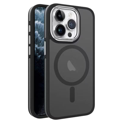 For iPhone 11 Pro Max Two-color Frosted MagSafe Magnetic Phone Case(Black) - iPhone 11 Pro Max Cases by PMC Jewellery | Online Shopping South Africa | PMC Jewellery