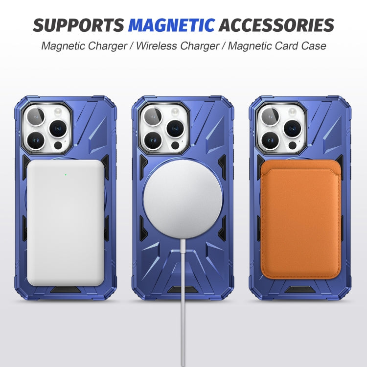 For iPhone 15 Pro Max MagSafe Magnetic Shockproof Phone Case with Ring Holder(Navy Blue) - iPhone 15 Pro Max Cases by PMC TechLife | Online Shopping South Africa | PMC TechLife