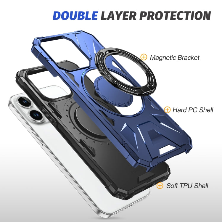 For iPhone 15 Plus MagSafe Magnetic Shockproof Phone Case with Ring Holder(Navy Blue) - iPhone 15 Plus Cases by PMC TechLife | Online Shopping South Africa | PMC TechLife
