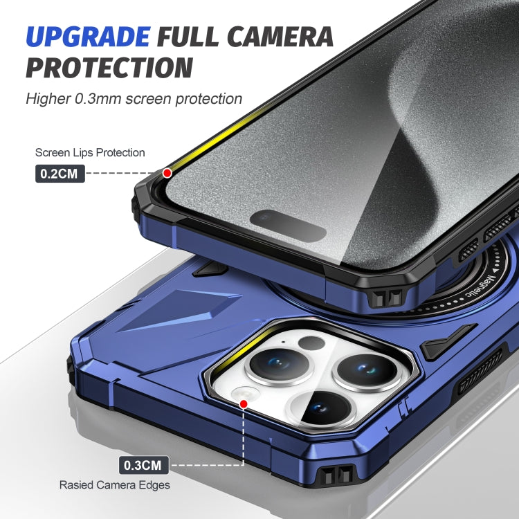 For iPhone 15 Plus MagSafe Magnetic Shockproof Phone Case with Ring Holder(Navy Blue) - iPhone 15 Plus Cases by PMC TechLife | Online Shopping South Africa | PMC TechLife
