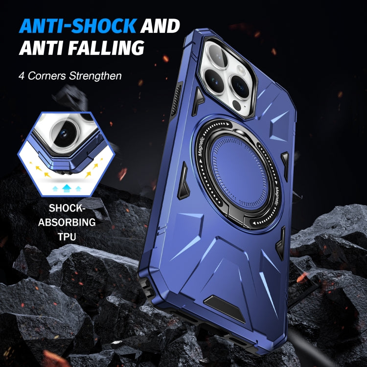 For iPhone 15 Plus MagSafe Magnetic Shockproof Phone Case with Ring Holder(Navy Blue) - iPhone 15 Plus Cases by PMC TechLife | Online Shopping South Africa | PMC TechLife