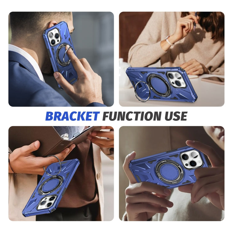 For iPhone 15 Plus MagSafe Magnetic Shockproof Phone Case with Ring Holder(Navy Blue) - iPhone 15 Plus Cases by PMC TechLife | Online Shopping South Africa | PMC TechLife