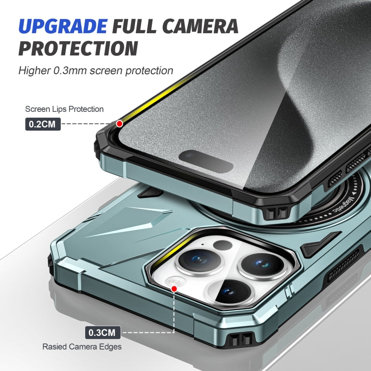 For iPhone 15 MagSafe Magnetic Shockproof Phone Case with Ring Holder(Green) - iPhone 15 Cases by PMC TechLife | Online Shopping South Africa | PMC TechLife