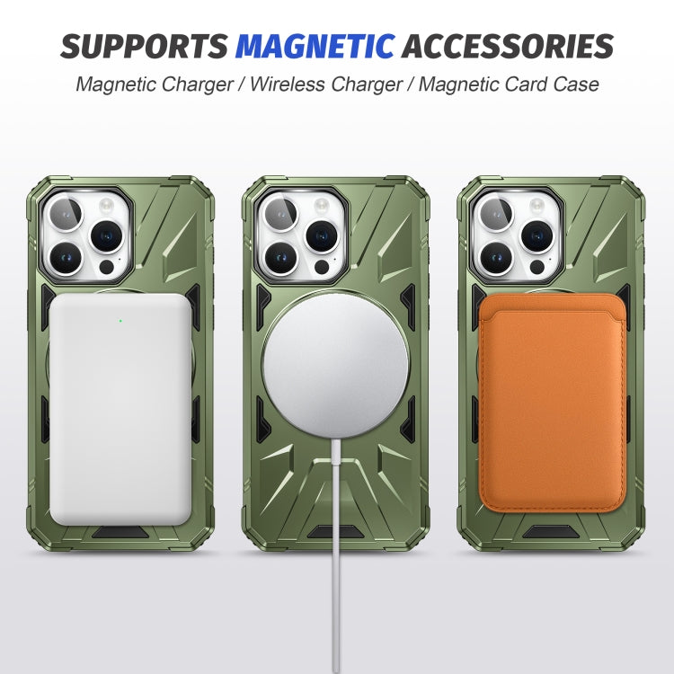 For iPhone 13 Pro Max MagSafe Magnetic Shockproof Phone Case with Ring Holder(Dark Green) - iPhone 13 Pro Max Cases by PMC TechLife | Online Shopping South Africa | PMC TechLife