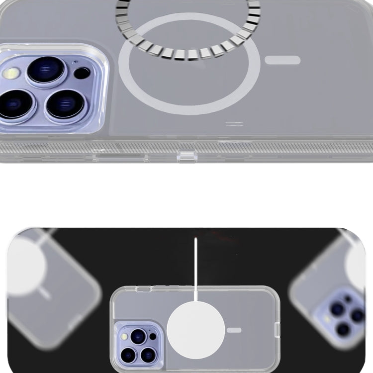 For iPhone 15 Plus Shockproof MagSafe Magnetic Phone Case(Transparent Grey) - iPhone 15 Plus Cases by PMC TechLife | Online Shopping South Africa | PMC TechLife