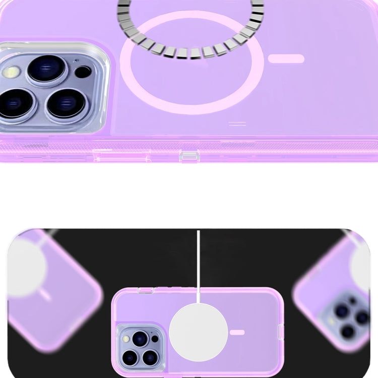 For iPhone 13 Pro Shockproof MagSafe Magnetic Phone Case(Transparent Purple) - iPhone 13 Pro Cases by PMC Jewellery | Online Shopping South Africa | PMC Jewellery