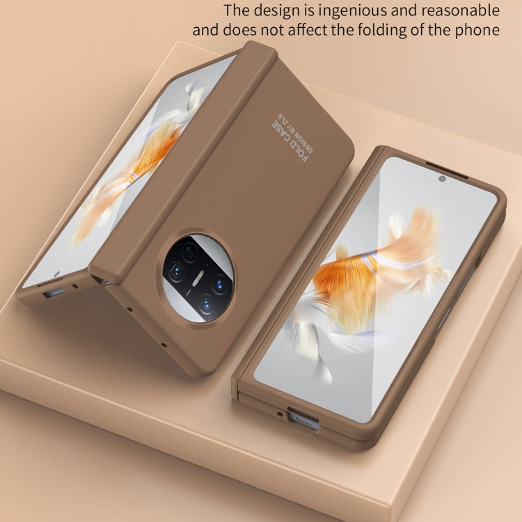 For Huawei Mate X3 Extraordinary Series Hinged Folding Full Coverage Phone Case with Pen Slot & Stylus(Coffee) - Huawei Cases by PMC TechLife | Online Shopping South Africa | PMC TechLife